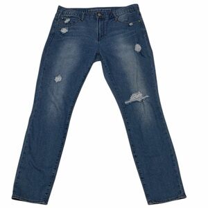 Articles Of Society Distressed Ripped Blue Denim Stretch Skinny Jeans Size 32